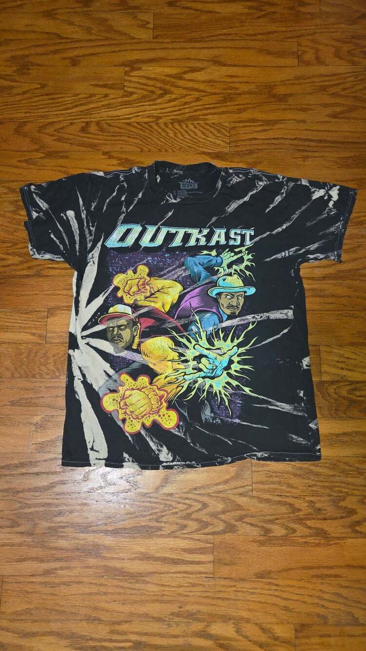 Outkast Tie-Dye Comic Superhero Style Graphic T-Shirt